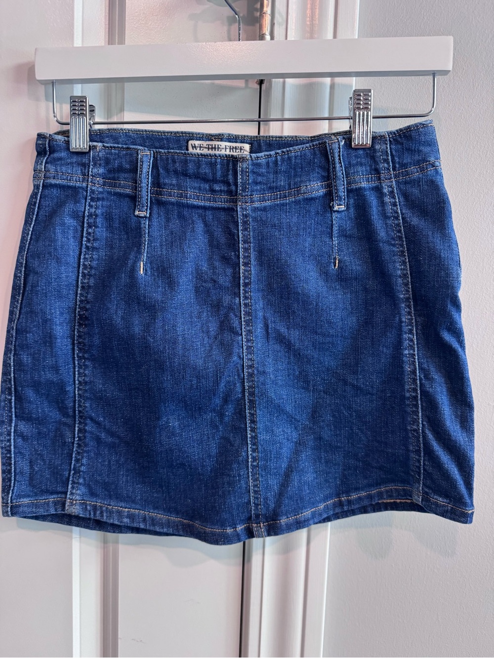 Free People denim mini skirt